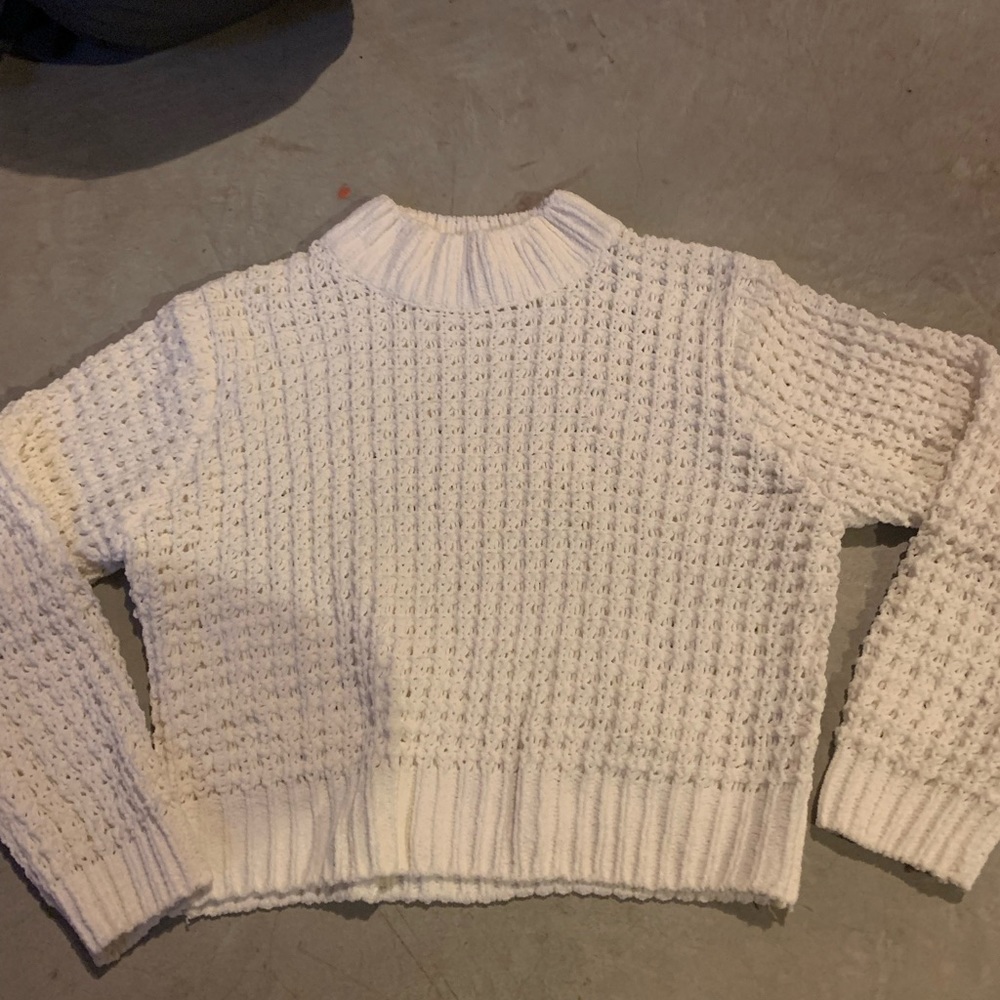 White knit sweater